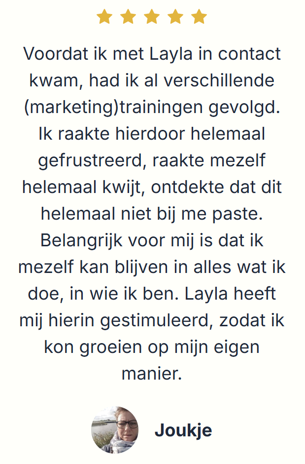 Review Layla Pansier - business coach voor vrouwelijke ondernemers